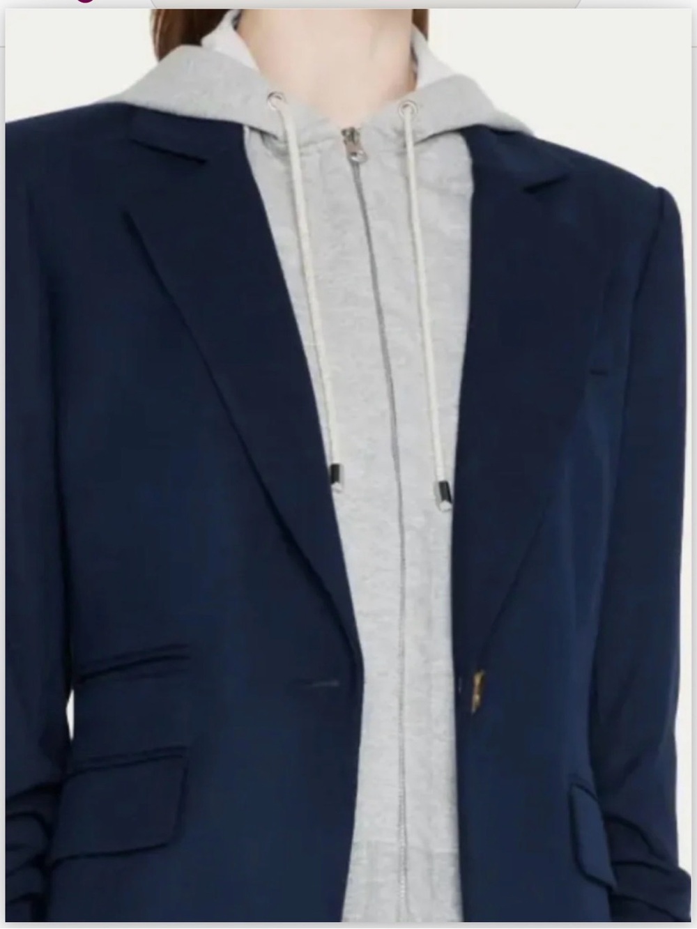 EUC [495€] Faconnable Navy Blazer with Grey Hood Insert. Size 4.